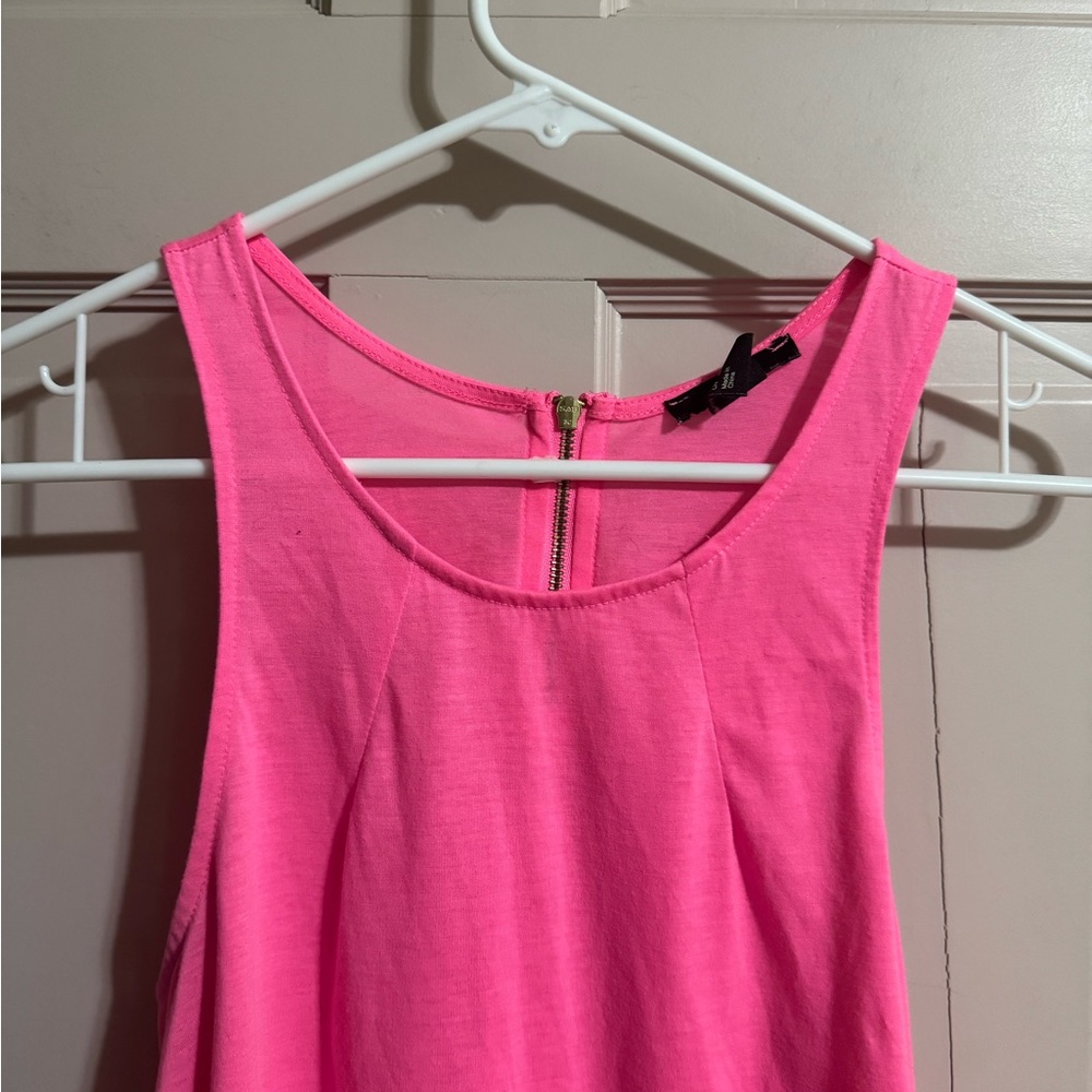 Womens H&M Tank Size Small Zipper In Back Hot Pink - Picture 2 of 6